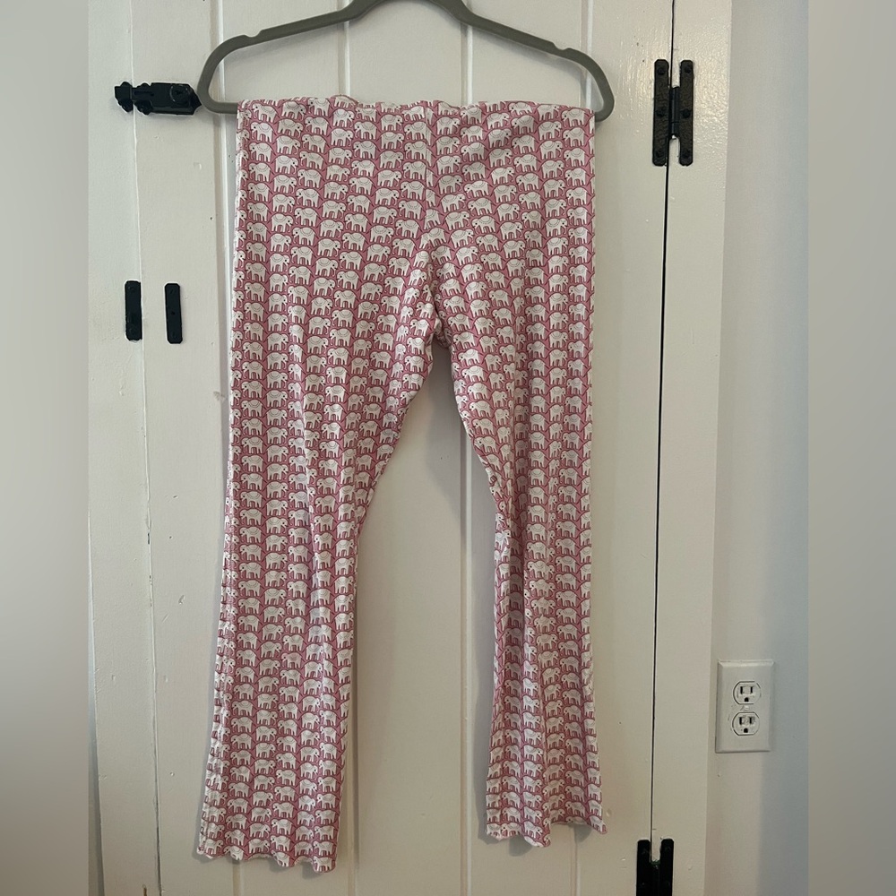 Roller rabbit pink elephant cotton pajama pants